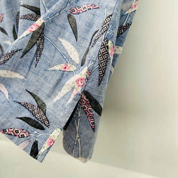 Vintage Hawaiian Reverse Print Tunic Shirt Womens Small Pacific Coast Blue Pink - Picture 5 of 10